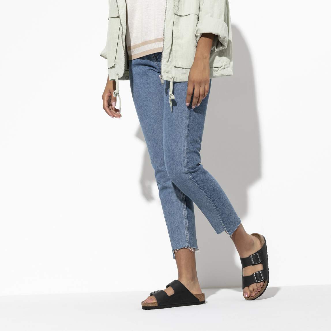 Birkenstock Two-Strap Sandals Birkenstock Arizona Sandals- Black Oiled Leather