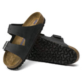 Birkenstock Two-Strap Sandals Birkenstock Arizona Sandals (Soft Footbed)- Black Oiled Leather