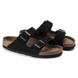 Birkenstock Two-Strap Sandals Birkenstock Arizona Sandals (Soft Footbed)- Black Suede