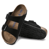 Birkenstock Two-Strap Sandals Birkenstock Arizona Sandals (Soft Footbed)- Black Suede