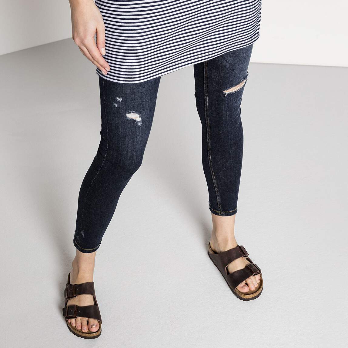 Birkenstock Two-Strap Sandals Birkenstock Arizona Sandals (Soft Footbed)- Habana Oiled Leather