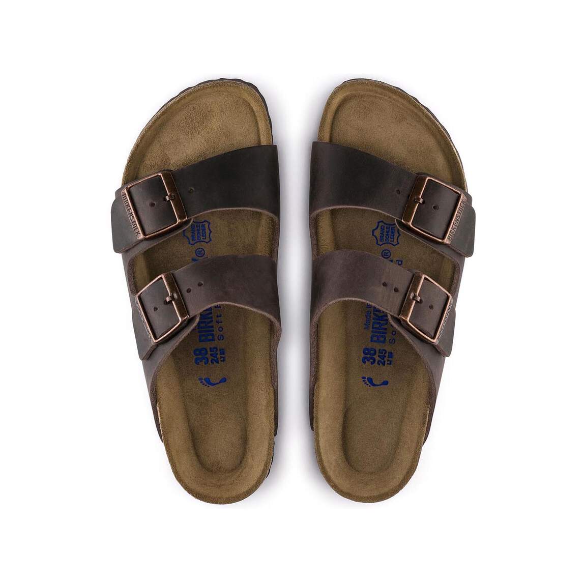 Birkenstock Two-Strap Sandals Birkenstock Arizona Sandals (Soft Footbed)- Habana Oiled Leather