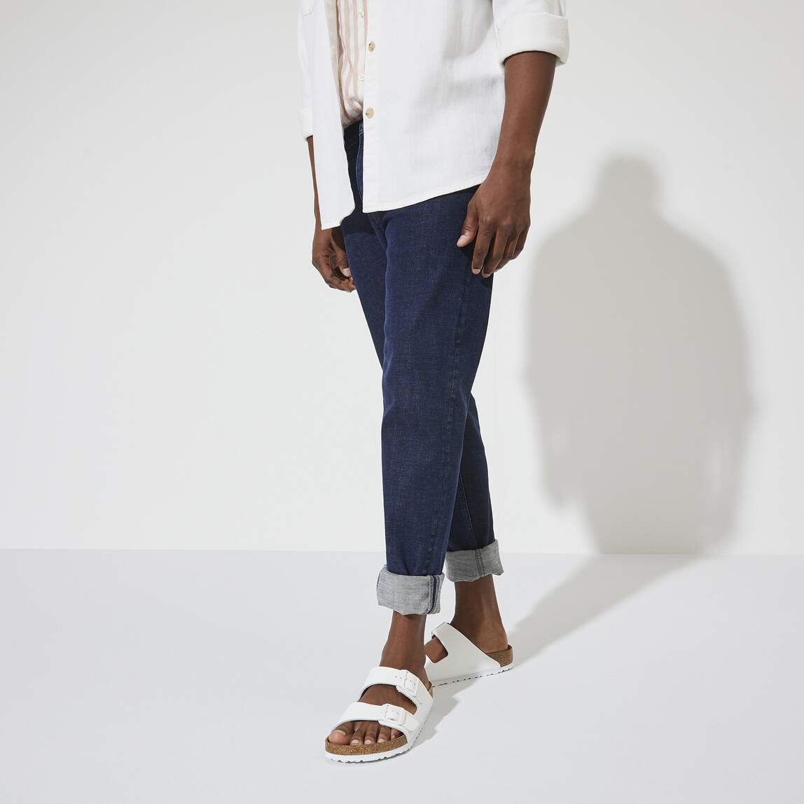 Birkenstock Two-Strap Sandals Birkenstock Arizona Sandals (Soft Footbed)- White Leather