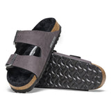 Birkenstock Two-Strap Sandals Birkenstock Arizona Shearling Sandals- Desert Dust Black