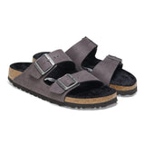 Birkenstock Two-Strap Sandals Birkenstock Arizona Shearling Sandals- Desert Dust Black