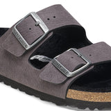 Birkenstock Two-Strap Sandals Birkenstock Arizona Shearling Sandals- Desert Dust Black