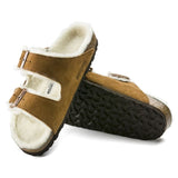 Birkenstock Two-Strap Sandals Birkenstock Arizona Shearling Suede Leather Sandals - Mink