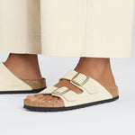 Birkenstock Two-Strap Sandals Birkenstock Arizona Two Strap Sandals (Soft Footbed) - ECRU