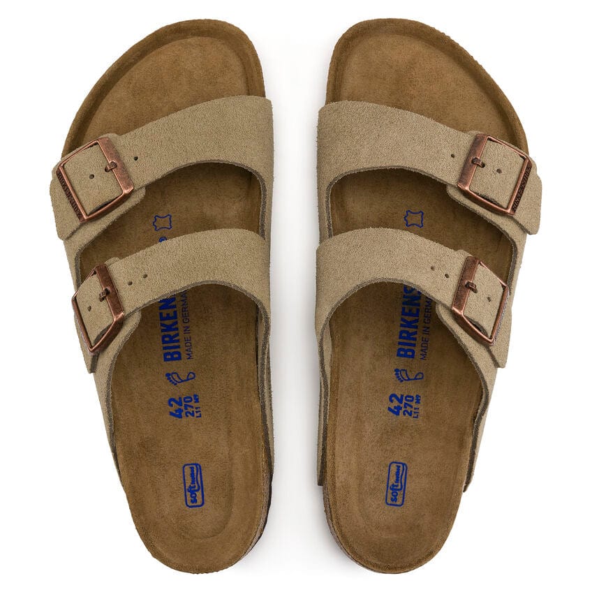Birkenstock Two-Strap Sandals Birkenstock Arizona Two Strap Sandals (Soft Footbed) - Taupe