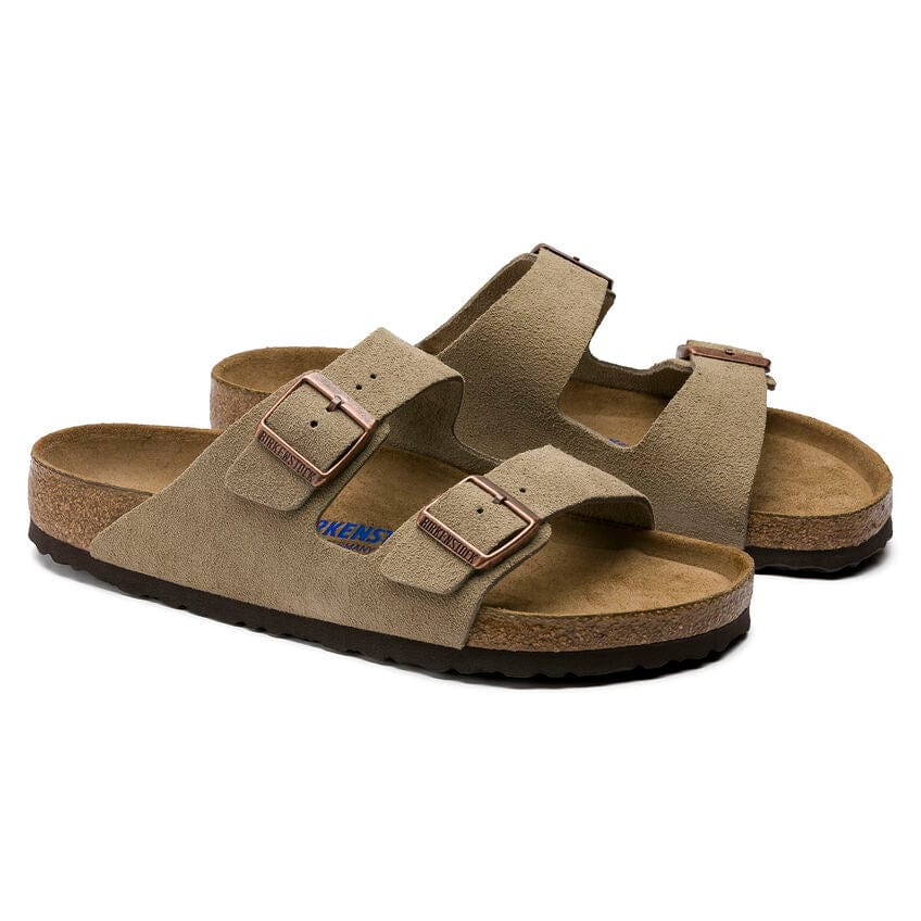 Birkenstock Two-Strap Sandals Birkenstock Arizona Two Strap Sandals (Soft Footbed) - Taupe