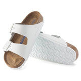 Birkenstock Two-Strap Sandals Birkenstock Arizona Two Strap Sandals - White Leather