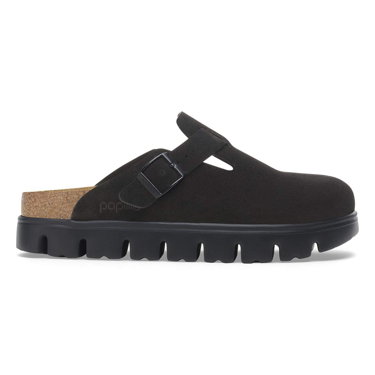 Birkenstock Two-Strap Sandals Birkenstock Boston Chunky Clogs- Black Suede