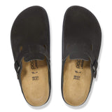 Birkenstock Two-Strap Sandals Birkenstock Boston Chunky Clogs- Black Suede