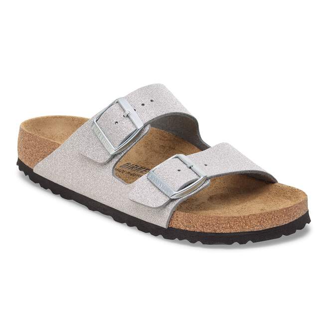 Birkenstock Two-Strap Sandals Narrow / Silver Glitter / 35 EU Birkenstock Arizona Sandals- Shiny Glitter Silver Synthetic