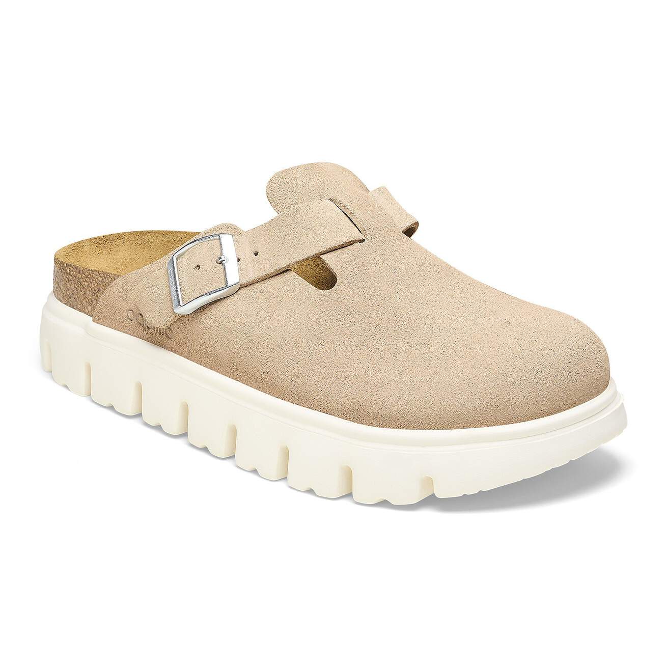 Birkenstock Two-Strap Sandals Narrow / Tan / 35 EU Birkenstock Boston Chunky Clogs- Warm Sand Suede