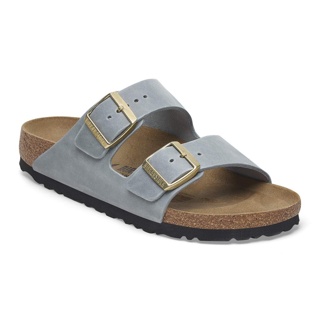 Birkenstock Two-Strap Sandals Regular / Grey / 35 EU Birkenstock Arizona Sandals- Basalt Gray Oiled Leather