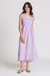 Carre Noir Apparel & Accessories Large / Lilac Sleeveless Linen Dress