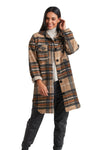 Carre Noir Women's Wear Small Plaid Jacket - Brown Multi