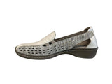 Cassini Slip-Ons & Loafers Cassini Women's Moana Slip On Loafers- White/ Metal Pond