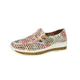 Cassini Slip-Ons & Loafers Medium / Multi / 35 EU Cassini Women's Monkey Slip On Loafers- Cream/ Zigzag