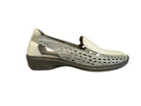Cassini Slip-Ons & Loafers Medium / White / 36 EU Cassini Women's Moana Slip On Loafers- White/ Metal Pond