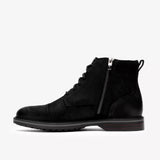 Clarks Ankle Boots Clarks Men's Aldwin2 Cap Lace Chelsea Boots- Black Suede