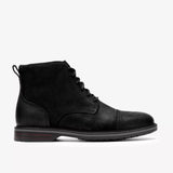 Clarks Ankle Boots Clarks Men's Aldwin2 Cap Lace Chelsea Boots- Black Suede
