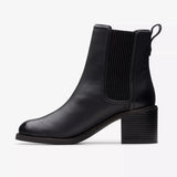 Clarks Ankle Boots Clarks Women's Chamberly Top Heeled Boots- Black Leather