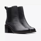 Clarks Ankle Boots Clarks Women's Chamberly Top Heeled Boots- Black Leather
