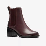 Clarks Ankle Boots Clarks Women's Chamberly Top Heeled Boots- Merlot Leather