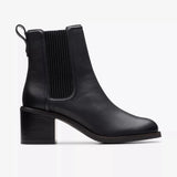 Clarks Ankle Boots Medium / Black / 5 US Clarks Women's Chamberly Top Heeled Boots- Black Leather