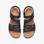 Clarks Ankle Strap Sandals Clarks Womens Kitly Ave Sandals - Black Leather