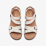 Clarks Ankle Strap Sandals Clarks Womens Kitly Ave Sandals - Off White Leather