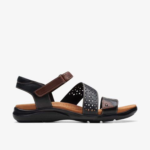 Clarks Ankle Strap Sandals Clarks Womens Kitly Way Sandals - Black Leather
