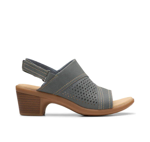 Clarks Classic Heels & Pumps Clarks Women's Emily 2 Mist Heels- Blue Grey Nubuck