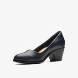 Clarks Classic Heels & Pumps Clarks Women's Emily 2 Ruby Pumps- Navy Leather