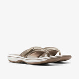 Clarks Flip Flop Sandals Clarks Womens Breeze Sea Sandals - Light Taupe