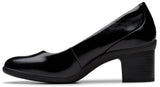 Clarks Heels Clarks Women's Shaya Poppy Pumps- Black Patent Leather