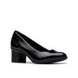 Clarks Heels Clarks Women's Shaya Poppy Pumps - Black Patent Leather