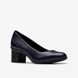 Clarks Heels Clarks Women's Shaya Poppy Pumps - Navy Leather