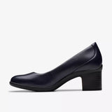 Clarks Heels Clarks Women's Shaya Poppy Pumps - Navy Leather