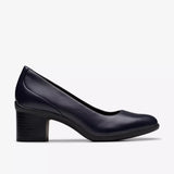 Clarks Heels Clarks Women's Shaya Poppy Pumps - Navy Leather