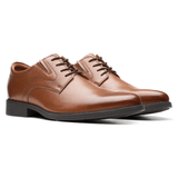 Clarks Lace-Ups & Oxfords Clarks Men's Whiddon Plain Dress Shoes- Dark Tan Leather