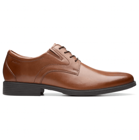 Clarks Lace-Ups & Oxfords Clarks Men's Whiddon Plain Dress Shoes- Dark Tan Leather