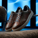 Clarks Lifestyle Sneakers Clarks Men's Code C Tie Leather Sneakers- Mahogany Leather