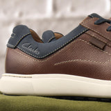 Clarks Lifestyle Sneakers Clarks Mens Mapstone Lace - Mahogany Leather