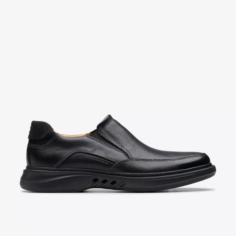 Clarks Slip-Ons & Loafers Medium / Black / 7 US Clarks Men's Un Briley Step Slip On Shoes- Black Leather