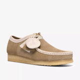 Clarks Walking Shoes Clarks Men's Wallabee Suede Moc Toe Shoes- Maple Stripe