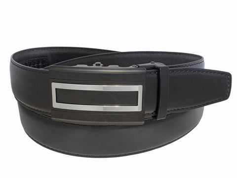 Customer Leather Belts Accessories 36 Ratchet Belt with Black Rectangle Two Tone Buckle
