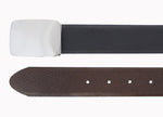 Customer Leather Belts Accessories Pebble Grain Reversible with Removable Plaque Buckle